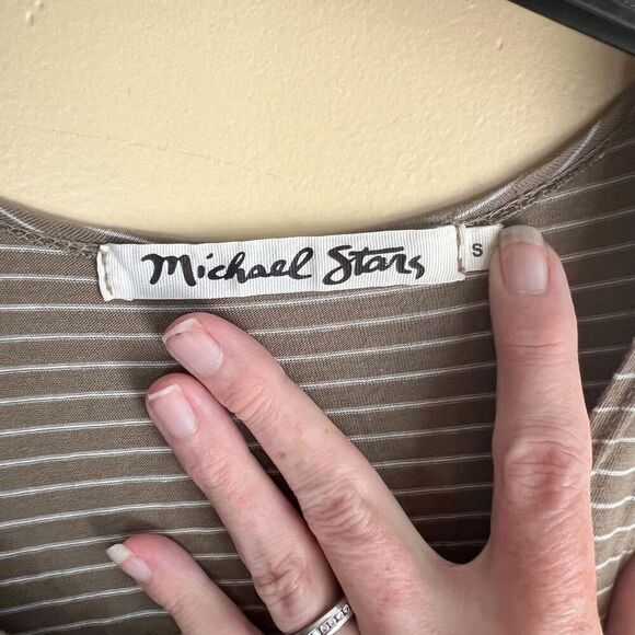 Michael Stars Womens Midi Side Slit Striped Tank Dress Size Small - Picture 2 of 7